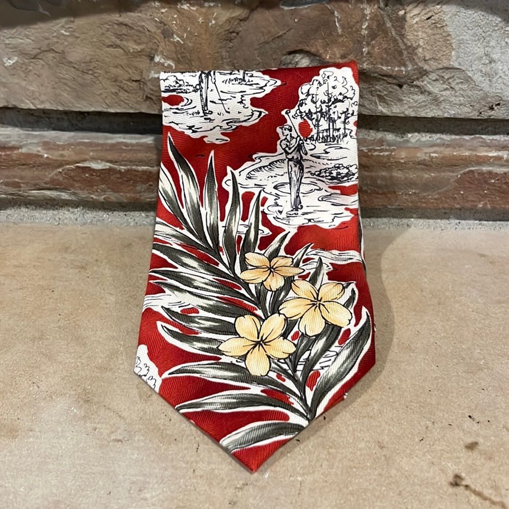 Tommy Bahama Tropical Golfer 100% Silk Tie